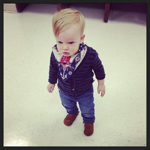 Hilary Duff shared a photo of her adorable son, Luca Comrie, wearing a bandana.
Source: Twitter user HilaryDuff
Hilary Duff shared a photo of her adorable son, Luca Comrie, wearing a bandana.
Source: Twitter user HilaryDuff