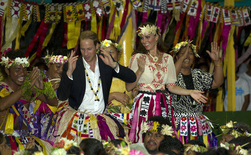 Kate Middleton smiled big at Prince William's dance moves in Tuvalu in September 2012.
Kate Middleton smiled big at Prince William's dance moves in Tuvalu in September 2012.