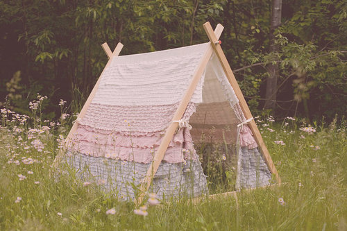 With ruffles galore, this could be the cutest tent yet! This girlie hideaway ($200) is made to order, so you can choose her favorite colors or match it to her playroom.
With ruffles galore, this could be the cutest tent yet! This girlie hideaway ($200) is made to order, so you can choose her favorite colors or match it to her playroom.