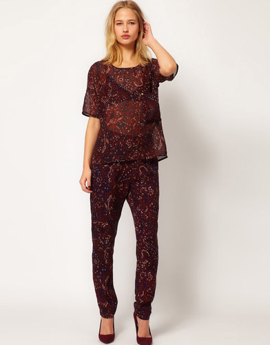 Selected Paisley Woven T-Shirt with Pocket