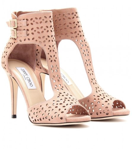 Jimmy Choo TABA PERFORATED SUEDE SANDALS