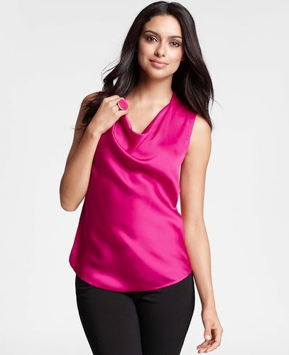 Crepe Cowl Neck Shell