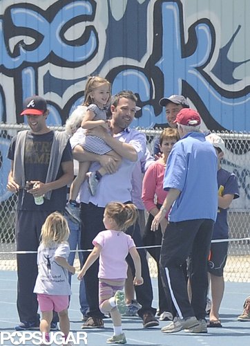 Ben Affleck greeted Seraphina Affleck at the finish line of her race.
Ben Affleck greeted Seraphina Affleck at the finish line of her race.