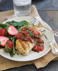 Grilled Chicken with Strawberry Basil Sauce