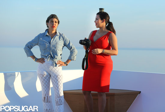Kim Kardashian and her sister Kourtney admired the view in Greece.
Kim Kardashian and her sister Kourtney admired the view in Greece.