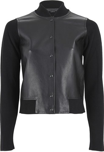 ALEXANDER WANG Leather Front Knit Bomber Jacket