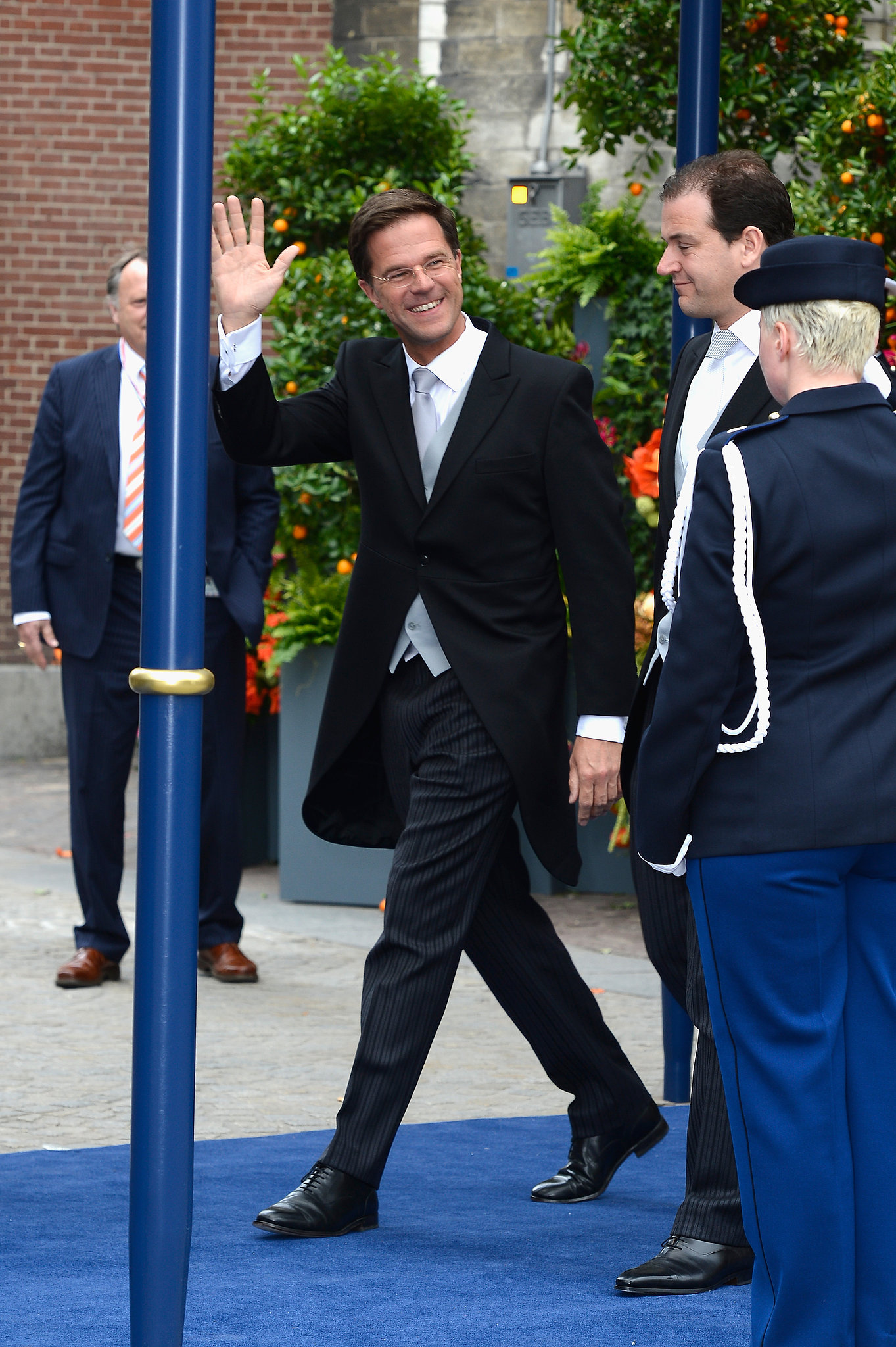 Dutch Prime Minister Mark Rutte waved he left inauguration