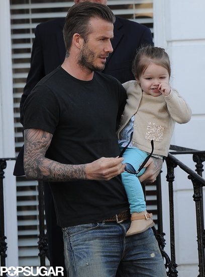 Harper Beckham Smiles Big in London With Dad David Harper Beckham Smiles Big in London With Dad David