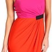 Donna Morgan - One Shoulder Color Block Jersey Dress (Hot Coral/Hot Pink) - Apparel