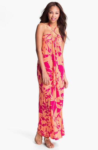Velvet by Graham & Spencer Floral Print Halter Maxi Dress
