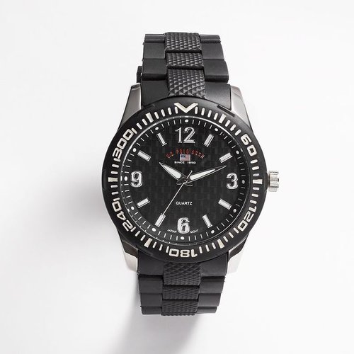 U.s. polo association silver tone watch - us9077a - men