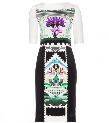 Mary Katrantzou VIOLA BOTANIST SILK PRINT DRESS
