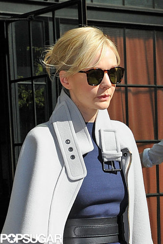 Carey Mulligan sported shades as she left her hotel.
Carey Mulligan sported shades as she left her hotel.