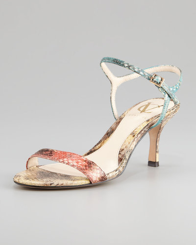 VC Signature Alcine Kitten-Heel Snake Sandal