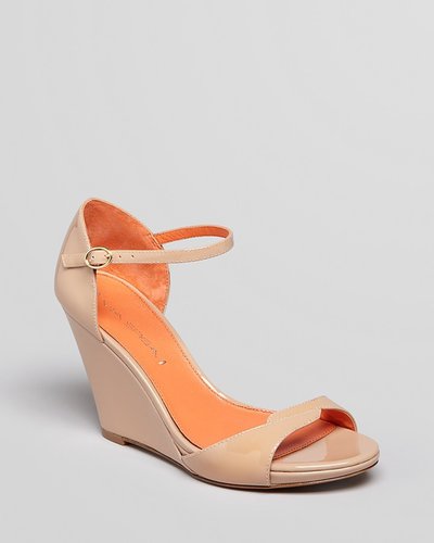 Via Spiga Open Toe Ankle Strap Wedges - Danice
