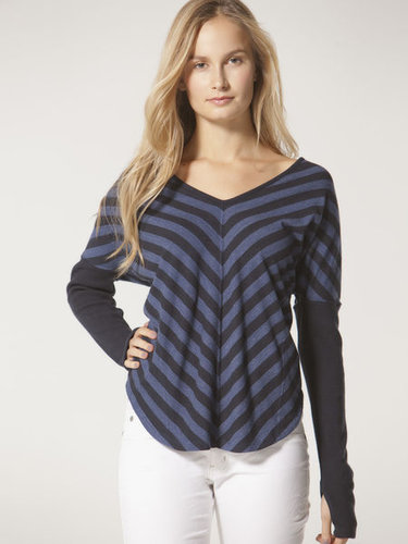 Chevron stripe lux jersey tee with glove detail