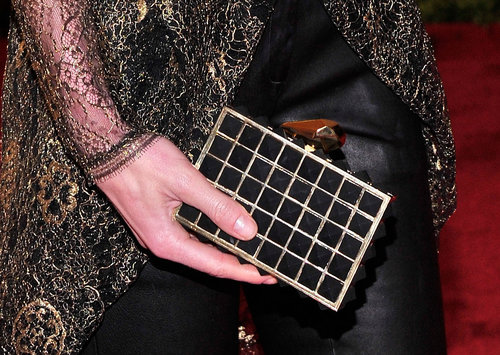 Hilary Rhoda carried a Kotur box clutch.
Hilary Rhoda carried a Kotur box clutch.