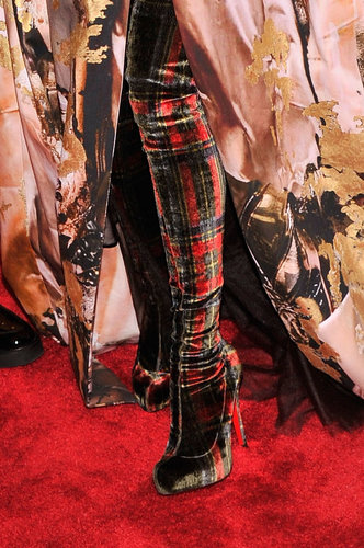 Sarah Jessica Parker wore plaid Christian Louboutin boots.
Sarah Jessica Parker wore plaid Christian Louboutin boots.