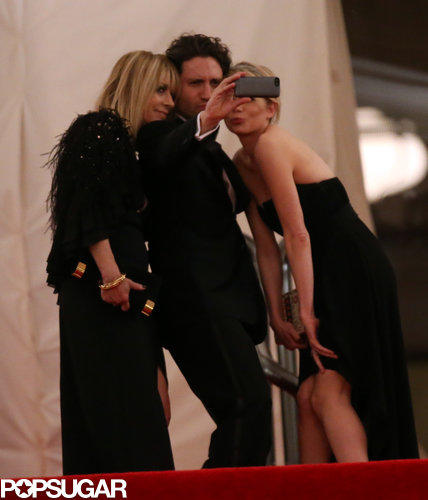 Michelle Williams posed for a selfie with Kim Gordon and Edgar Ramirez as they left the Met Gala.
Michelle Williams posed for a selfie with Kim Gordon and Edgar Ramirez as they left the Met Gala.