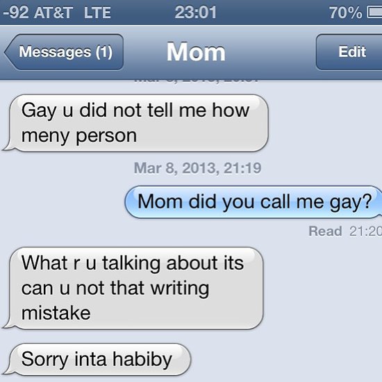 Some mom texts look like word scrambles.
Source: Instagram user mufasamedic
Some mom texts look like word scrambles.
Source: Instagram user mufasamedic