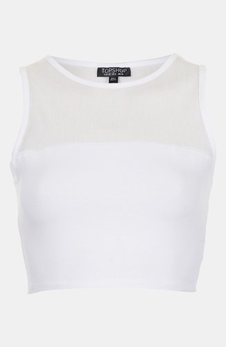 Topshop Mesh Crop Tank