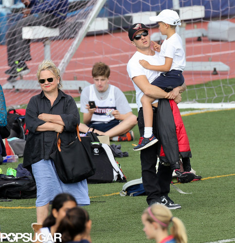 Ryan Phillippe carried his son, Deacon, at a track meet in LA.
Ryan Phillippe carried his son, Deacon, at a track meet in LA.