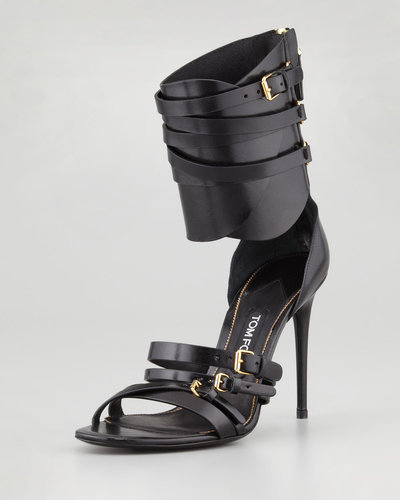 Tom Ford Back-Zip Ankle-Cuff Pump, Black