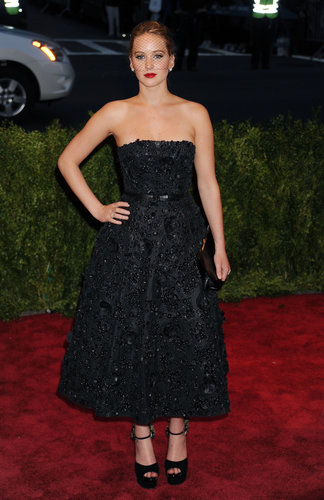 At this year's Met Gala, Jennifer Lawrence ditched the punk theme and stayed true to her love for Christian Dior in a strapless, embellished fit-and-flare gown.
At this year's Met Gala, Jennifer Lawrence ditched the punk theme and stayed true to her love for Christian Dior in a strapless, embellished fit-and-flare gown.
