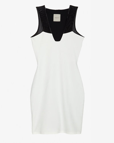 The typical little white dress is loose and airy, better suited to a lazy afternoon than a hot date. Shake up the status quo with something body-conscious like this curve-hugging Mason by Michelle Mason style ($368).
The typical little white dress is loose and airy, better suited to a lazy afternoon than a hot date. Shake up the status quo with something body-conscious like this curve-hugging Mason by Michelle Mason style ($368).