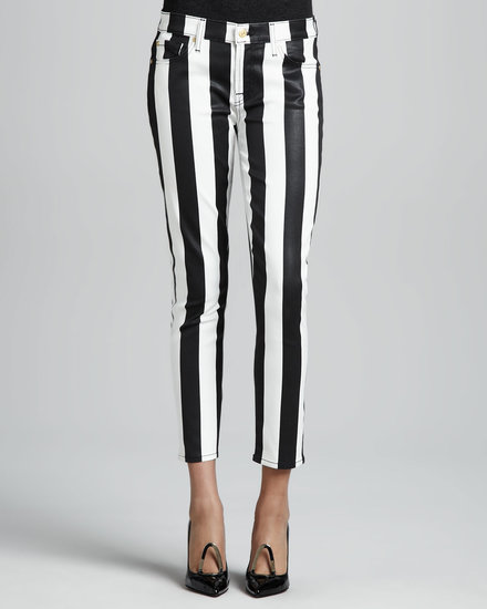 Mark this year as the one when black and white stripes moved out of the jailhouse and onto stylish stems instead. Swap in 7 For All Mankind's skinnies ($198) to give regular denim a break.
Mark this year as the one when black and white stripes moved out of the jailhouse and onto stylish stems instead. Swap in 7 For All Mankind's skinnies ($198) to give regular denim a break.
