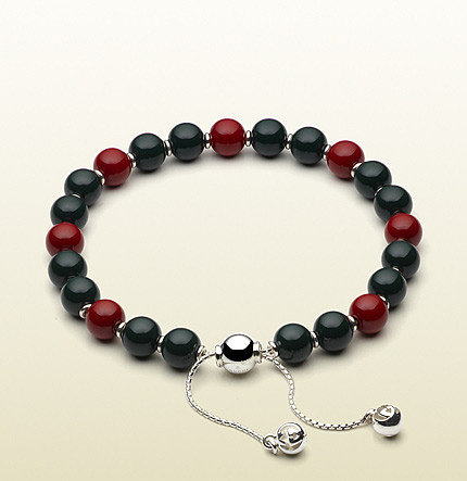 Bracelet With Green And Red Wooden Beads