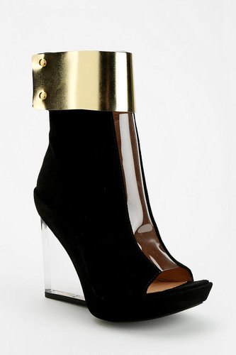 Jeffrey Campbell Roni Clear Wedge Peep-Toe Ankle Boot