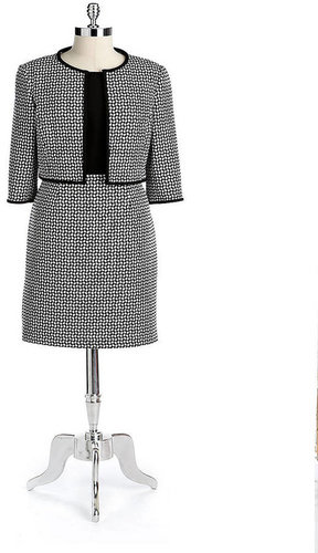 ANNE KLEIN NEW YORK Knit Flyaway Jacket Dress