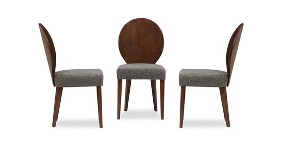 With a beautifully crafted round back and slender legs, the Olivia Dining Chair ($199) reminds us of Philippe Starck's aluminum Kong Chair for Emeco ($1,365-$2,695), but its cocoa-hued oak stain makes it a much more versatile piece.
We just wish the brand offered more upholstery options. We'd spice this chair up with a lively patterned seat or perhaps a rich performance velvet.
With a beautifully crafted round back and slender legs, the Olivia Dining Chair ($199) reminds us of Philippe Starck's aluminum Kong Chair for Emeco ($1,365-$2,695), but its cocoa-hued oak stain makes it a much more versatile piece.
We just wish the brand offered more upholstery options. We'd spice this chair up with a lively patterned seat or perhaps a rich performance velvet.