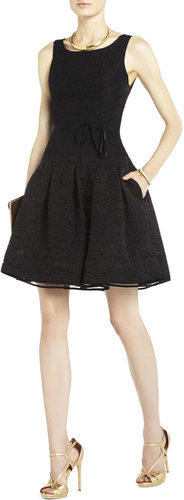 Delphine Pleated Cutout-Back Dress