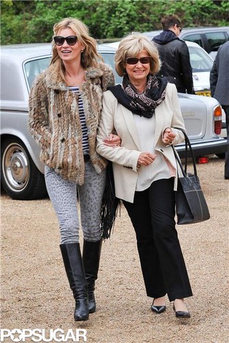 Kate Moss walked with her mother-in-law, Carole Hince.
Kate Moss walked with her mother-in-law, Carole Hince.