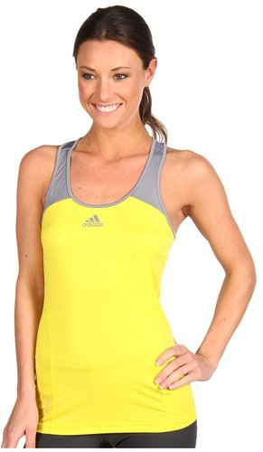 adidas - adizero Tank (Vivid Yellow/Tech Grey) - Apparel