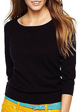 jcpTM 3/4-Sleeve Boatneck Sweater