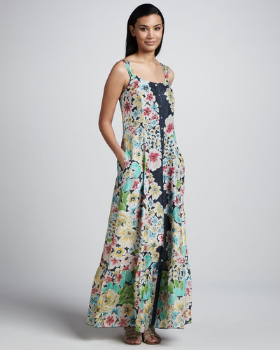 Johnny Was Collection Floral Button-Down Maxi Dress