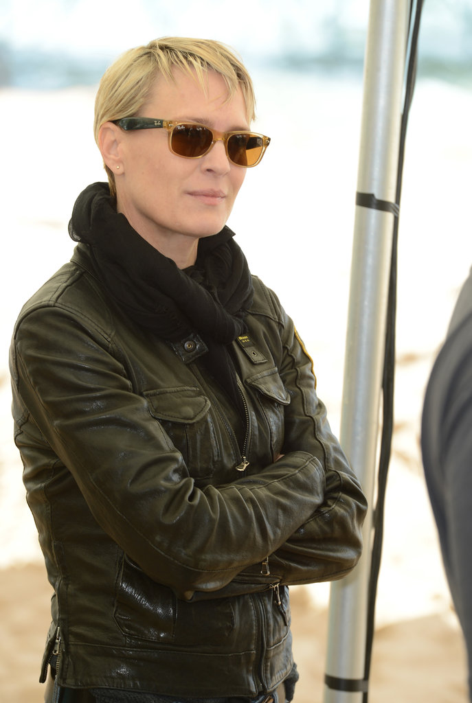 Robin Wright looked cool while visiting the photocall for The Congress on Friday.
Robin Wright looked cool while visiting the photocall for The Congress on Friday.