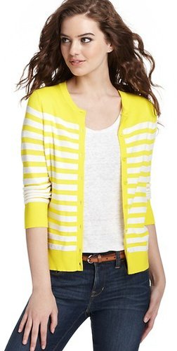 Striped 3/4 Sleeve Cardigan