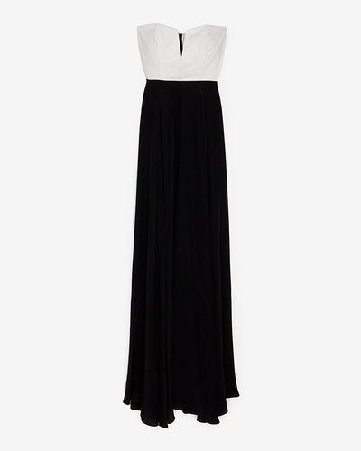 Mason By Michelle Mason Mason Exclusive Leather Corset Silk Maxi Dress