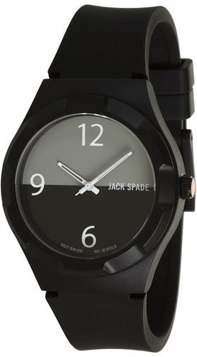 Jack Spade - Solid Black Rubber with Dipped Face (Black) - Jewelry