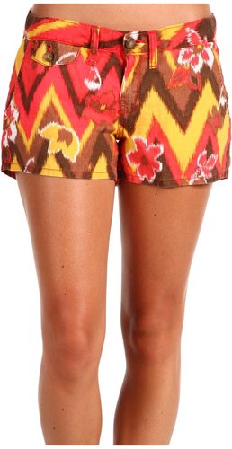 Lucky Brand - Ikat Printed Dispatcher Short (Red Multi) - Apparel