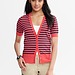 Striped Short-Sleeve Cardigan