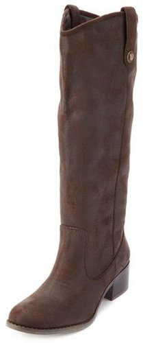 Distressed Mid-Calf Riding Boot
