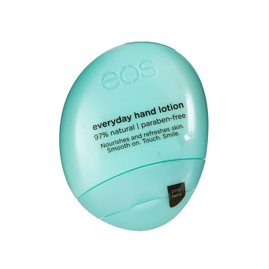 Everyone loves Eos lip balms, but the brand's Travel-Size Everyday Hand Lotion ($4) is ace for carrying in your purse for on-the-go moisture.
Everyone loves Eos lip balms, but the brand's Travel-Size Everyday Hand Lotion ($4) is ace for carrying in your purse for on-the-go moisture.