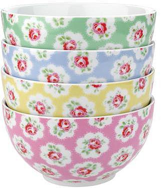 Set of 4 Provence Rose Cereal Bowls