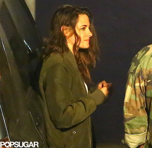 Kristen Stewart chatted with friends outside a restaurant.
Kristen Stewart chatted with friends outside a restaurant.