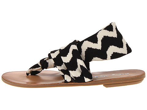 The silky straps on this graphic black-and-white Chinese Laundry style ($45) make for comfortable strolling.
The silky straps on this graphic black-and-white Chinese Laundry style ($45) make for comfortable strolling.